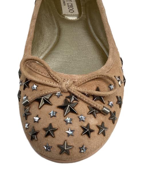 JIMMY CHOO（ジミーチュウ）JIMMY CHOO (ジミーチュウ) スタッズバレエシューズ ブラウン サイズ:SIZE 37の古着・服飾アイテム