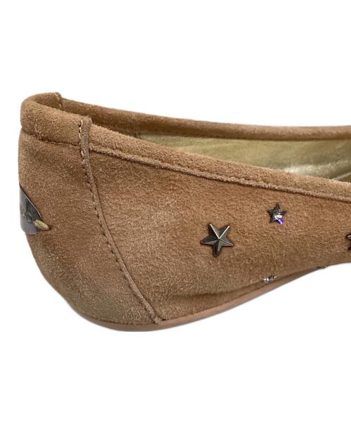 JIMMY CHOO（ジミーチュウ）JIMMY CHOO (ジミーチュウ) スタッズバレエシューズ ブラウン サイズ:SIZE 37の古着・服飾アイテム