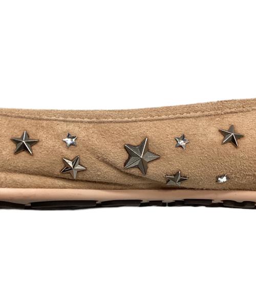 JIMMY CHOO（ジミーチュウ）JIMMY CHOO (ジミーチュウ) スタッズバレエシューズ ブラウン サイズ:SIZE 37の古着・服飾アイテム