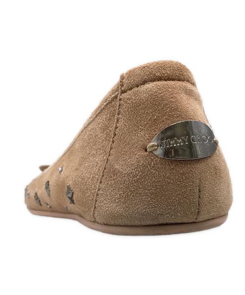JIMMY CHOO（ジミーチュウ）JIMMY CHOO (ジミーチュウ) スタッズバレエシューズ ブラウン サイズ:SIZE 37の古着・服飾アイテム