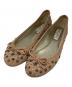 JIMMY CHOO（ジミーチュウ）の古着「スタッズバレエシューズ」｜ブラウン