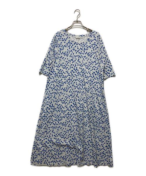 marimekko（マリメッコ）marimekko (マリメッコ) Luminismi Tuulahdus ワンピース ブルー×ホワイト サイズ:Ｍの古着・服飾アイテム