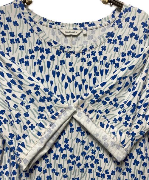 marimekko（マリメッコ）marimekko (マリメッコ) Luminismi Tuulahdus ワンピース ブルー×ホワイト サイズ:Ｍの古着・服飾アイテム