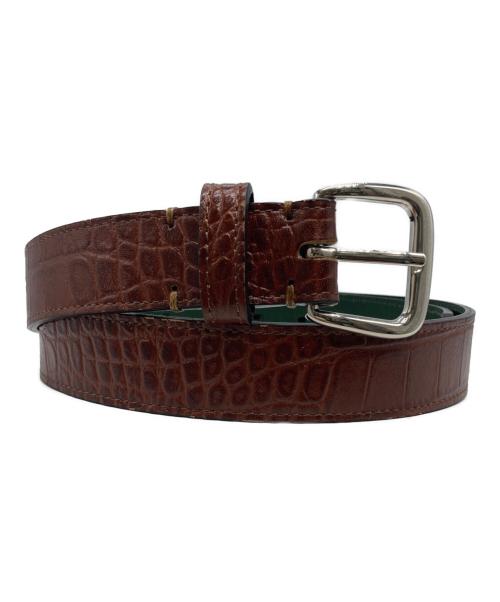diidii（ディディ）diidii (ディディ) APOLLON LEATHER crocodile emboss belt ブラウンの古着・服飾アイテム