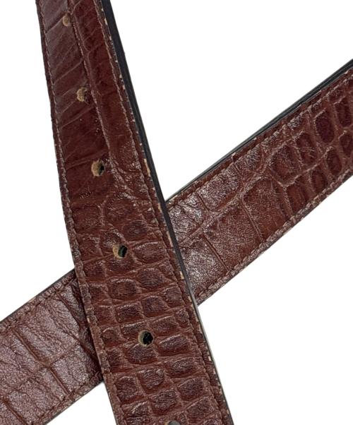 diidii（ディディ）diidii (ディディ) APOLLON LEATHER crocodile emboss belt ブラウンの古着・服飾アイテム