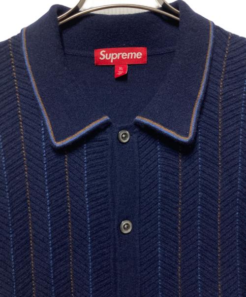 SUPREME（シュプリーム）SUPREME (シュプリーム) HERRINGBONE CARDIGAN ネイビー サイズ:XLの古着・服飾アイテム