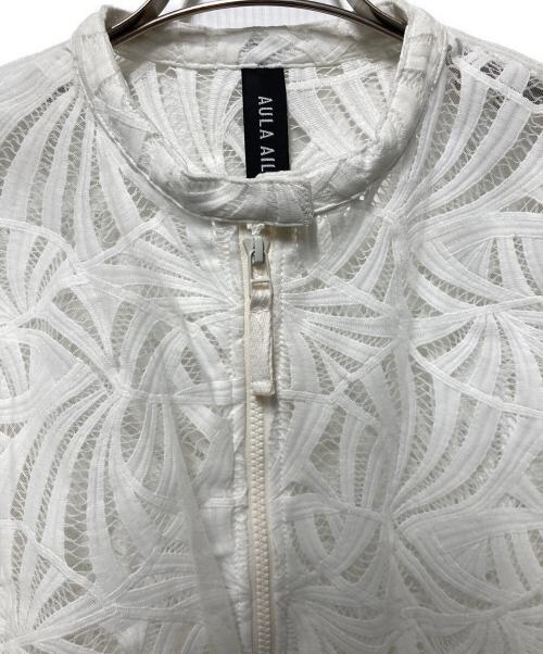 AULA ALUA（アウラアイラ）AULA ALUA (アウラアイラ) ジップアップジャケット ホワイトの古着・服飾アイテム