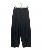 CLANEクラネ）の古着「WOOL NYLON TUCK PANTS/ウールナイロンタックパンツ」｜ブラック