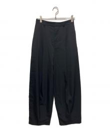 CLANE（クラネ）の古着「WOOL NYLON TUCK PANTS/ウールナイロンタックパンツ」｜ブラック