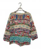 ISSEY MIYAKE FETEイッセイミヤケフェット）の古着「総柄プリーツブラウス」｜マルチカラー