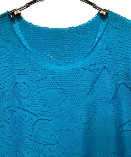 ISSEY MIYAKE（イッセイミヤケ）ISSEY MIYAKE (イッセイミヤケ) 	ノースリーブメッシュカットソー スカイブルー サイズ:2の古着・服飾アイテム
