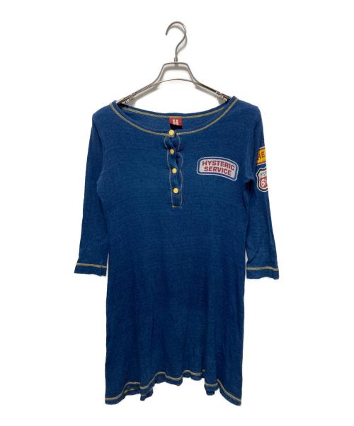 Hysteric Glamour（ヒステリックグラマー）Hysteric Glamour (ヒステリックグラマー) インディゴ染めワンピース ブルー サイズ:freeの古着・服飾アイテム