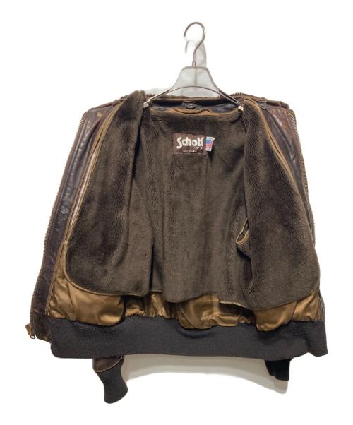 Schott（ショット）Schott (ショット) 618レザーライダースジャケット ブラウン サイズ:42の古着・服飾アイテム