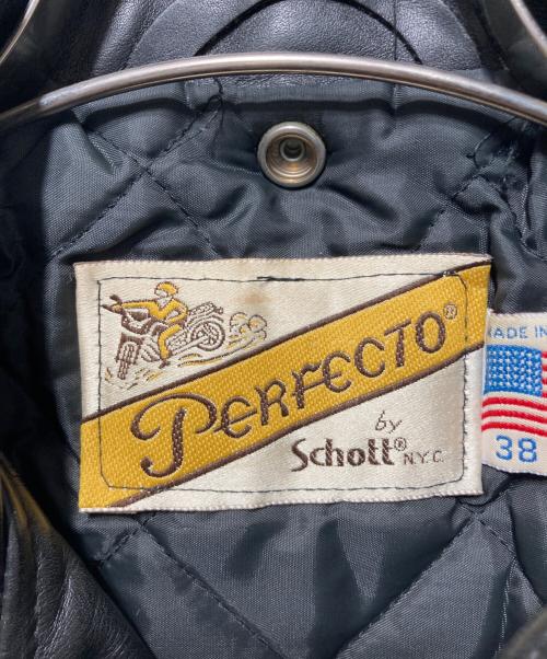 Schott（ショット）Schott (ショット) 618レザーライダースジャケット ブラック サイズ:38の古着・服飾アイテム