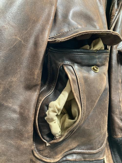 Schott（ショット）Schott (ショット) 618レザーライダースジャケット ブラウン サイズ:42の古着・服飾アイテム