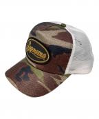 SUPREMEシュプリーム）の古着「Raffia Mesh Back 5-Panel Camo/メッシュ5パネルキャップ」｜カーキ×ホワイト