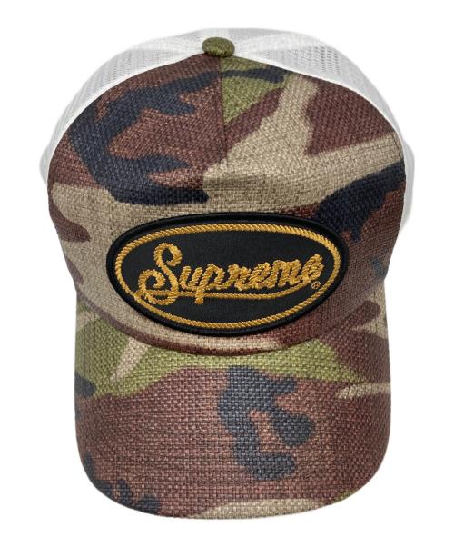 SUPREME（シュプリーム）SUPREME (シュプリーム) Raffia Mesh Back 5-Panel Camo/メッシュ5パネルキャップ カーキ×ホワイトの古着・服飾アイテム