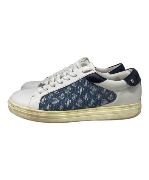 JIMMY CHOO（ジミーチュウ）JIMMY CHOO (ジミーチュウ) ロゴジャガード ローカット スニーカー ホワイト サイズ:41の古着・服飾アイテム