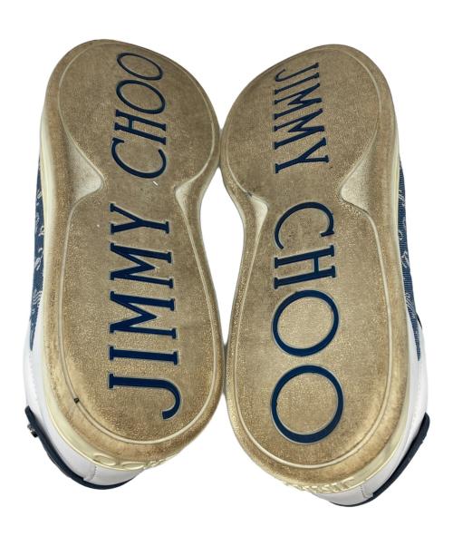 JIMMY CHOO（ジミーチュウ）JIMMY CHOO (ジミーチュウ) ロゴジャガード ローカット スニーカー ホワイト サイズ:41の古着・服飾アイテム