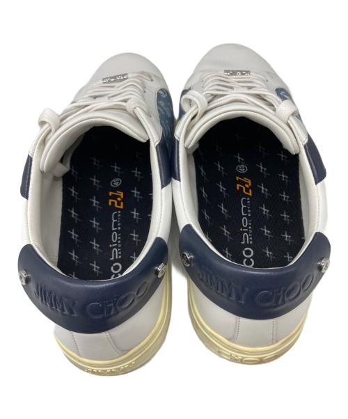 JIMMY CHOO（ジミーチュウ）JIMMY CHOO (ジミーチュウ) ロゴジャガード ローカット スニーカー ホワイト サイズ:41の古着・服飾アイテム