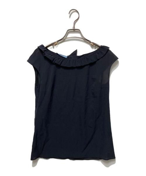 PRADA（プラダ）PRADA (プラダ) ノースリーブブラウス ブラック サイズ:36の古着・服飾アイテム