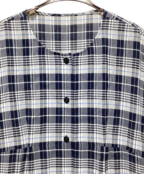 Leilian（レリアン）Leilian (レリアン) チェックワンピース ホワイト×ネイビー サイズ:13の古着・服飾アイテム