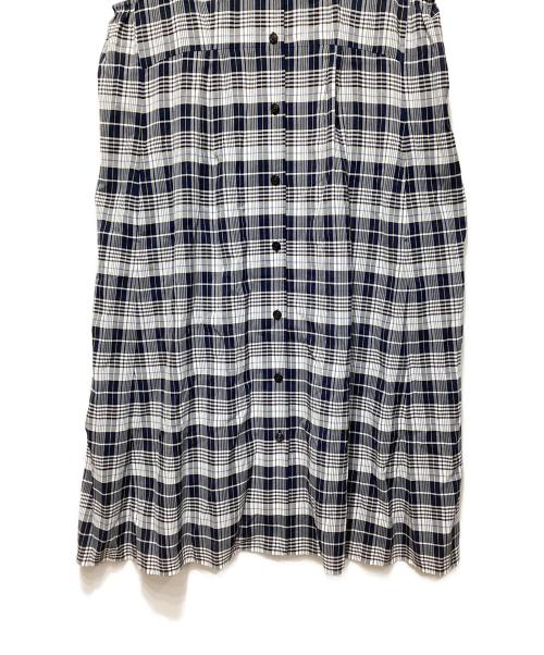 Leilian（レリアン）Leilian (レリアン) チェックワンピース ホワイト×ネイビー サイズ:13の古着・服飾アイテム