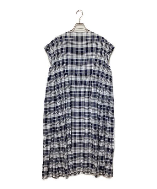 Leilian（レリアン）Leilian (レリアン) チェックワンピース ホワイト×ネイビー サイズ:13の古着・服飾アイテム