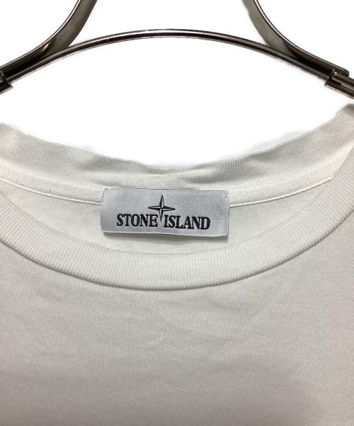 STONE ISLAND（ストーンアイランド）STONE ISLAND (ストーンアイランド) ロゴパッチ半袖Tシャツ ホワイト サイズ:Lの古着・服飾アイテム