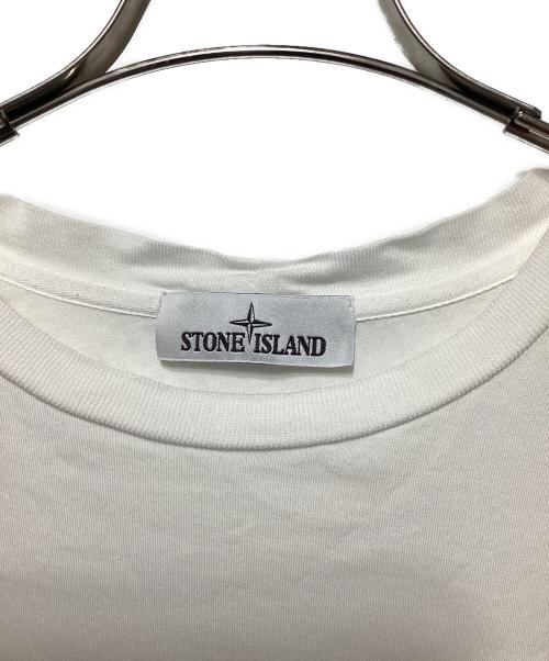 STONE ISLAND（ストーンアイランド）STONE ISLAND (ストーンアイランド) ロゴパッチ半袖Tシャツ ホワイト サイズ:Lの古着・服飾アイテム