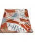 HERMES (エルメス) スカーフ ホワイト×オレンジ：30000円