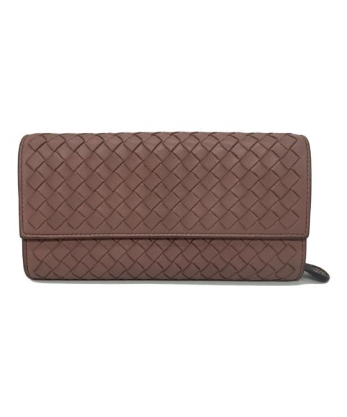 BOTTEGA VENETA（ボッテガベネタ）BOTTEGA VENETA (ボッテガベネタ) イントレチャート長財布 ピンクの古着・服飾アイテム