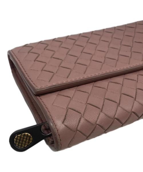 BOTTEGA VENETA（ボッテガベネタ）BOTTEGA VENETA (ボッテガベネタ) イントレチャート長財布 ピンクの古着・服飾アイテム