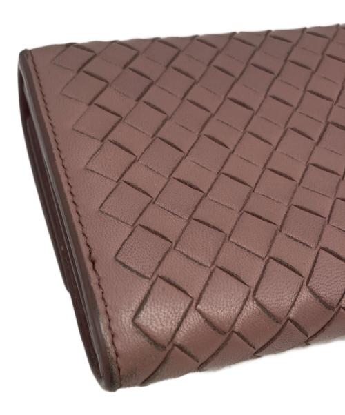 BOTTEGA VENETA（ボッテガベネタ）BOTTEGA VENETA (ボッテガベネタ) イントレチャート長財布 ピンクの古着・服飾アイテム