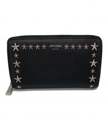 JIMMY CHOO（ジミーチュウ）の古着「スタスタッズラウンドファスナーウォレット」｜ブラック