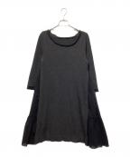 FOXEY NEWYORKフォクシーニューヨーク）の古着「シフォン切替 Aラインワンピース」｜ブラック