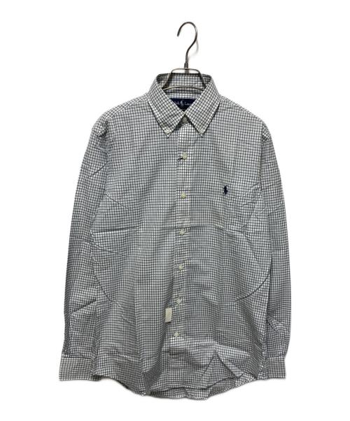 RALPH LAUREN（ラルフローレン）RALPH LAUREN (ラルフローレン) ボタンダウンシャツ ホワイト×ネイビー サイズ:Sの古着・服飾アイテム