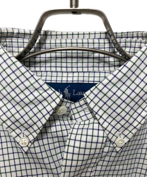 RALPH LAUREN（ラルフローレン）RALPH LAUREN (ラルフローレン) ボタンダウンシャツ ホワイト×ネイビー サイズ:Sの古着・服飾アイテム