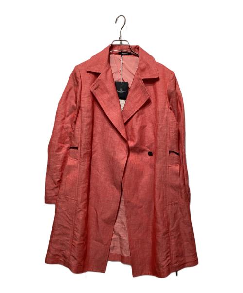 Aquascutum（アクアスキュータム）Aquascutum (アクアスキュータム) リネン混ライトコート レッド サイズ:8の古着・服飾アイテム