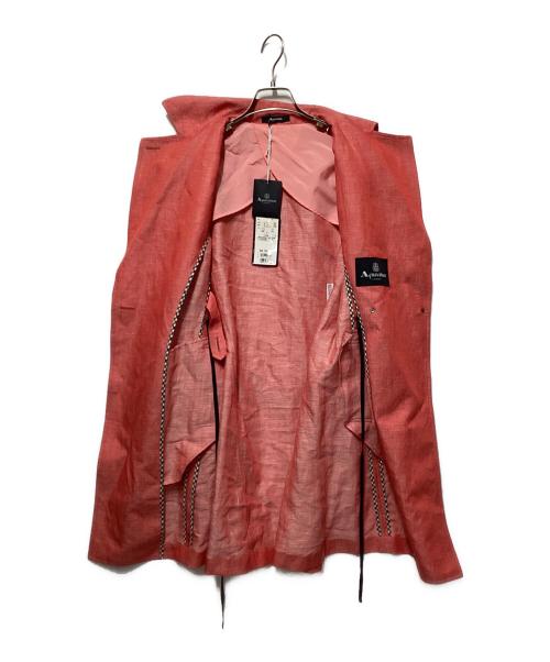 Aquascutum（アクアスキュータム）Aquascutum (アクアスキュータム) リネン混ライトコート レッド サイズ:8の古着・服飾アイテム