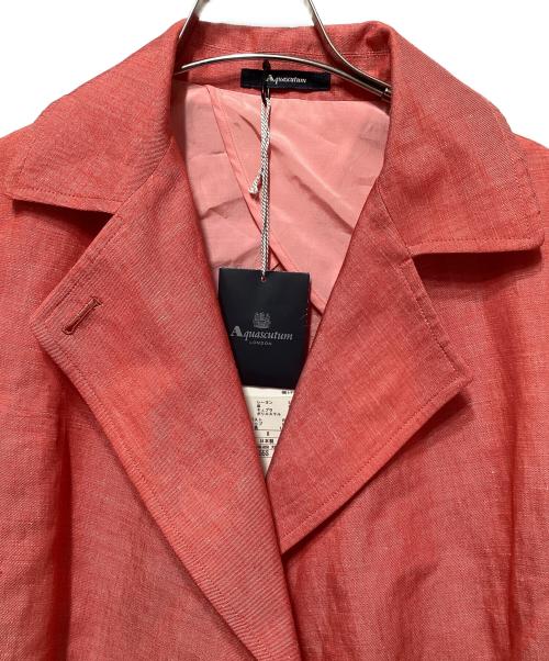 Aquascutum（アクアスキュータム）Aquascutum (アクアスキュータム) リネン混ライトコート レッド サイズ:8の古着・服飾アイテム