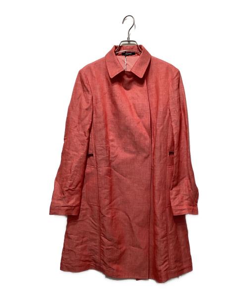 Aquascutum（アクアスキュータム）Aquascutum (アクアスキュータム) リネン混ライトコート レッド サイズ:8の古着・服飾アイテム