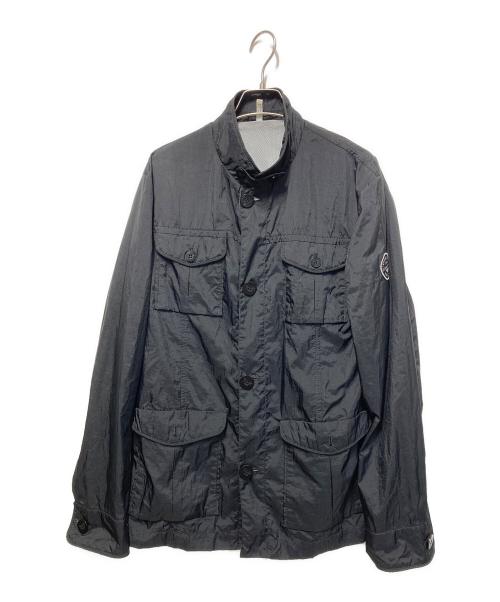 ARMANI JEANS（アルマーニジーンズ）ARMANI JEANS (アルマーニジーンズ) アームワッペンミリタリージャケット ブラック サイズ:48の古着・服飾アイテム