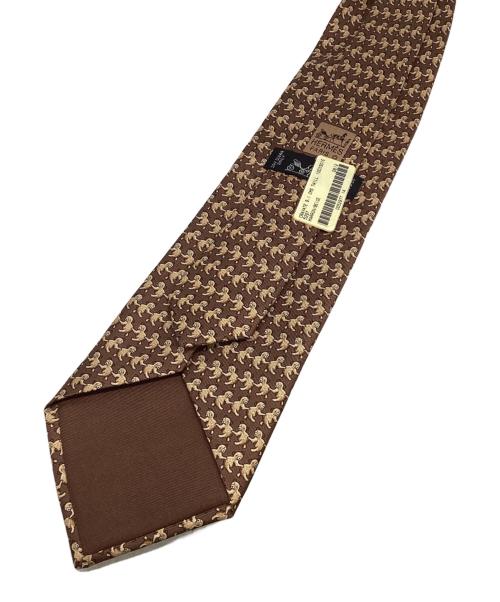 HERMES（エルメス）HERMES (エルメス) シルクネクタイ ブラウン サイズ:無しの古着・服飾アイテム