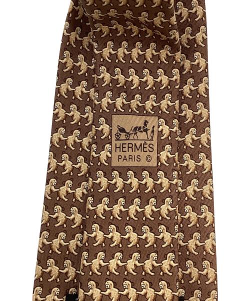 HERMES（エルメス）HERMES (エルメス) シルクネクタイ ブラウン サイズ:無しの古着・服飾アイテム