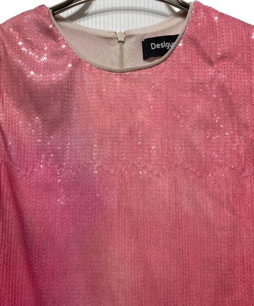 Desigual（デシグアル）Desigual (デシグアル) 光沢のあるショートドレス ピンク サイズ:XSの古着・服飾アイテム