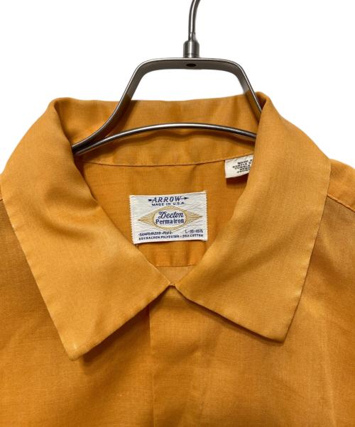 ARROW（アロー）ARROW (アロー) 60'Sオープンカラーシャツ オレンジ サイズ:Ｌの古着・服飾アイテム