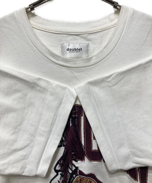 doublet（ダブレット）doublet (ダブレット) double faced embroidery t-shirt ホワイト サイズ:Ｌの古着・服飾アイテム