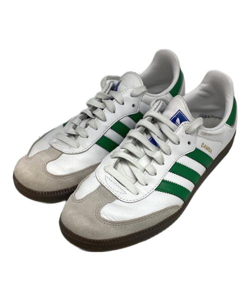 adidas（アディダス）adidas (アディダス) SAMBAローカットスニーカー ホワイト×グリーン サイズ:26.5の古着・服飾アイテム
