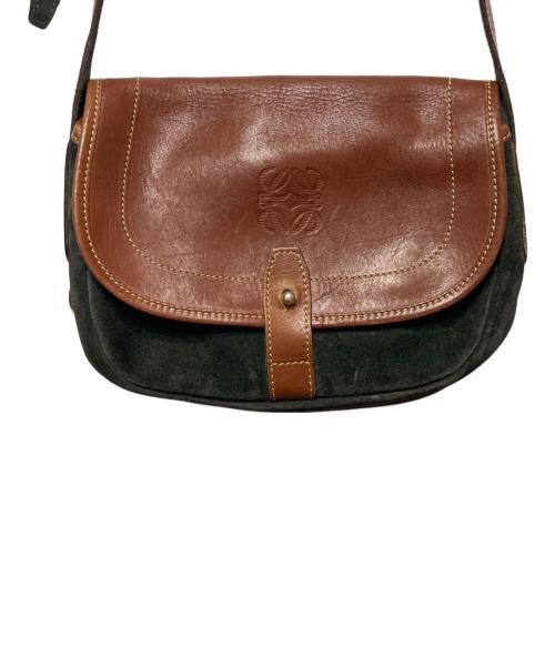 LOEWE（ロエベ）LOEWE (ロエベ) オールドアナグラムショルダーバッグ ブラウン×グリーンの古着・服飾アイテム